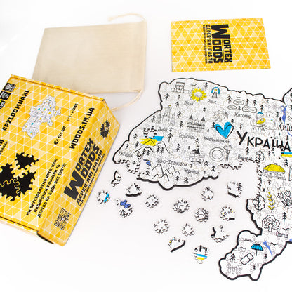 Дерев'яний пазл Карта України