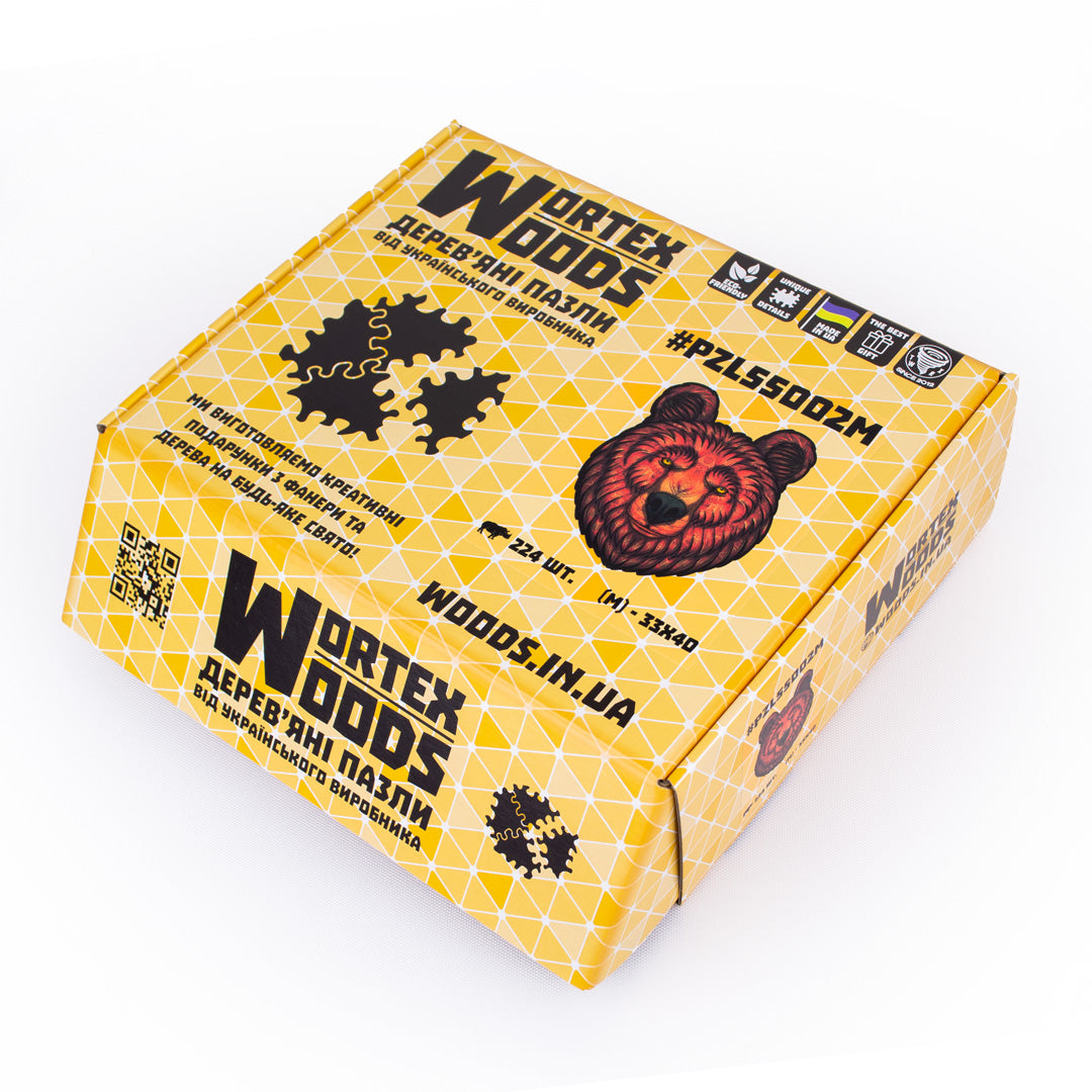 Дерев'яний фігурний пазл Ведмідь