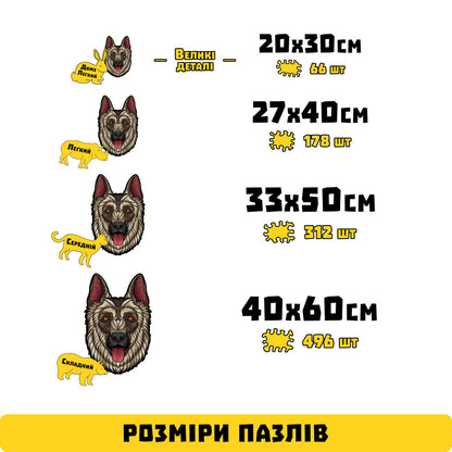 Дерев'яний фігурний пазл Собака